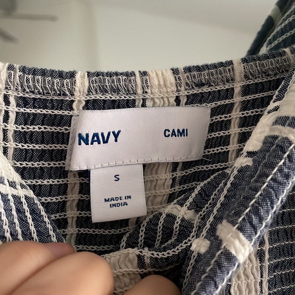 ❗️SOLD ❗️White and Blue Stripe Cami Small Old Navy Dress (*P) - Picture 6 of 8